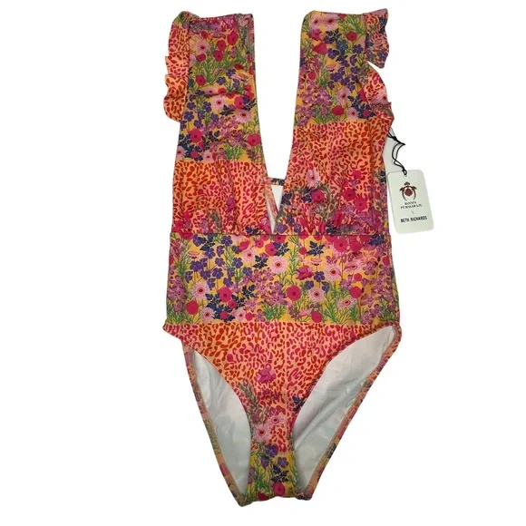 LAST DAY NWT FP Roopa Pemmaraju Beth Richard’s Sophia OnePiece Purple Garden - Picture 4 of 12